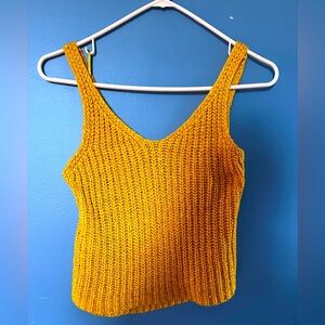 Yellow Chunky Knit Tank Top